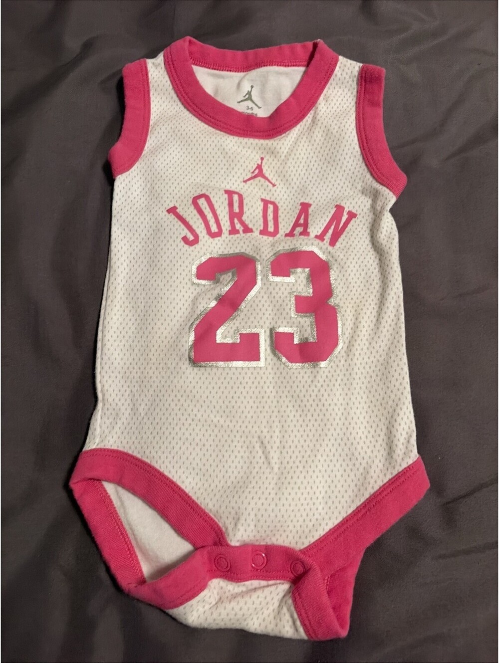Pink Air Jordan Baby One piece snap crotch Size 3-6 Months